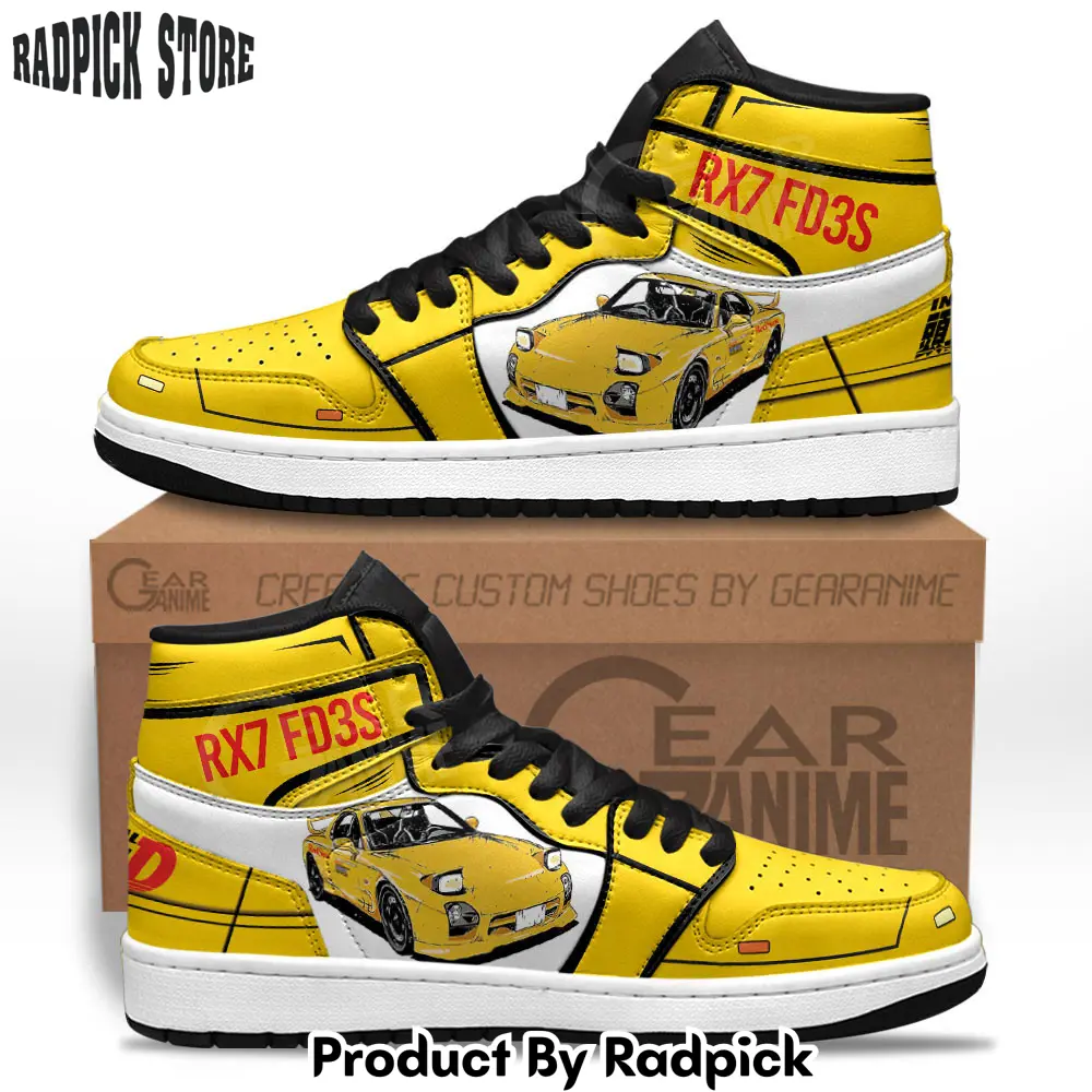 Initial d rx7 fd3s car air jordan high top sneakers anime mn14  rp0250360